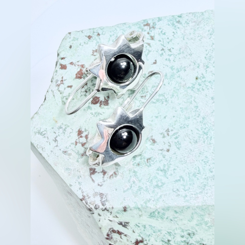 Vintage Solid Sterling Silver Star With Spinning … - image 2